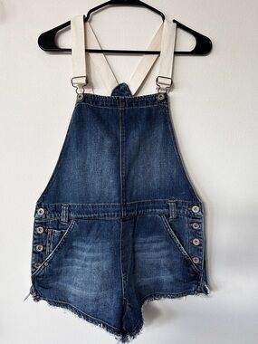 Free People Denim Overall Shorts